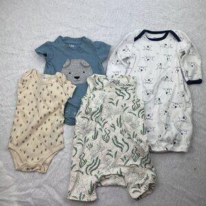 Baby Rompers 0-3 months lot of 4 Unisex Sleeper Carters, Nordstom, little me